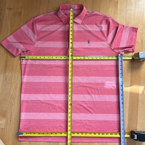 ⛳️🏌️🍓Like New Johnnie-O Wide Striped Strawberry (Heathered Pinks) Polo Men’s XL - Picture 14 of 17